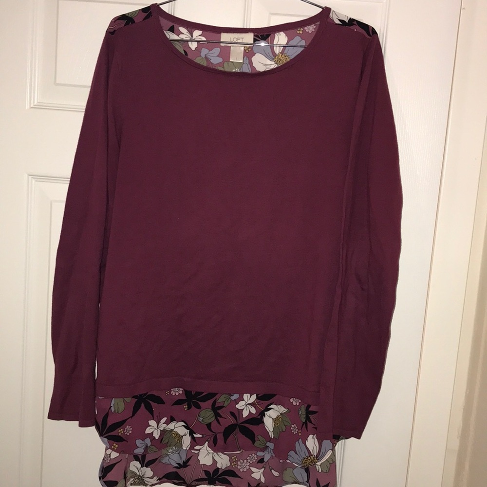 Magenta Floral Sweater